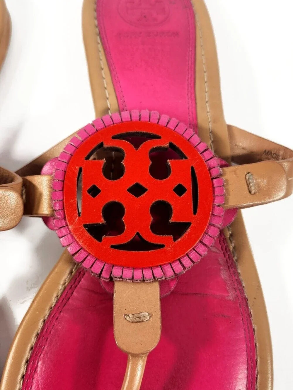 Tory Burch Pink Beige Sandals Size 6.5